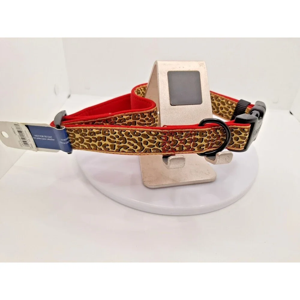 Coastal Brown Leopard On Red Adjustable Collar‎ Large 18
